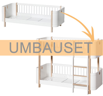Oliver Furniture Umbauset Wood Mini+ Juniorbett zum halbhohen Etagenbett Weiß/Eiche 