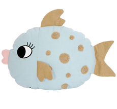 Roommate Kissen Fish Light Blue Bio-Baumwolle 